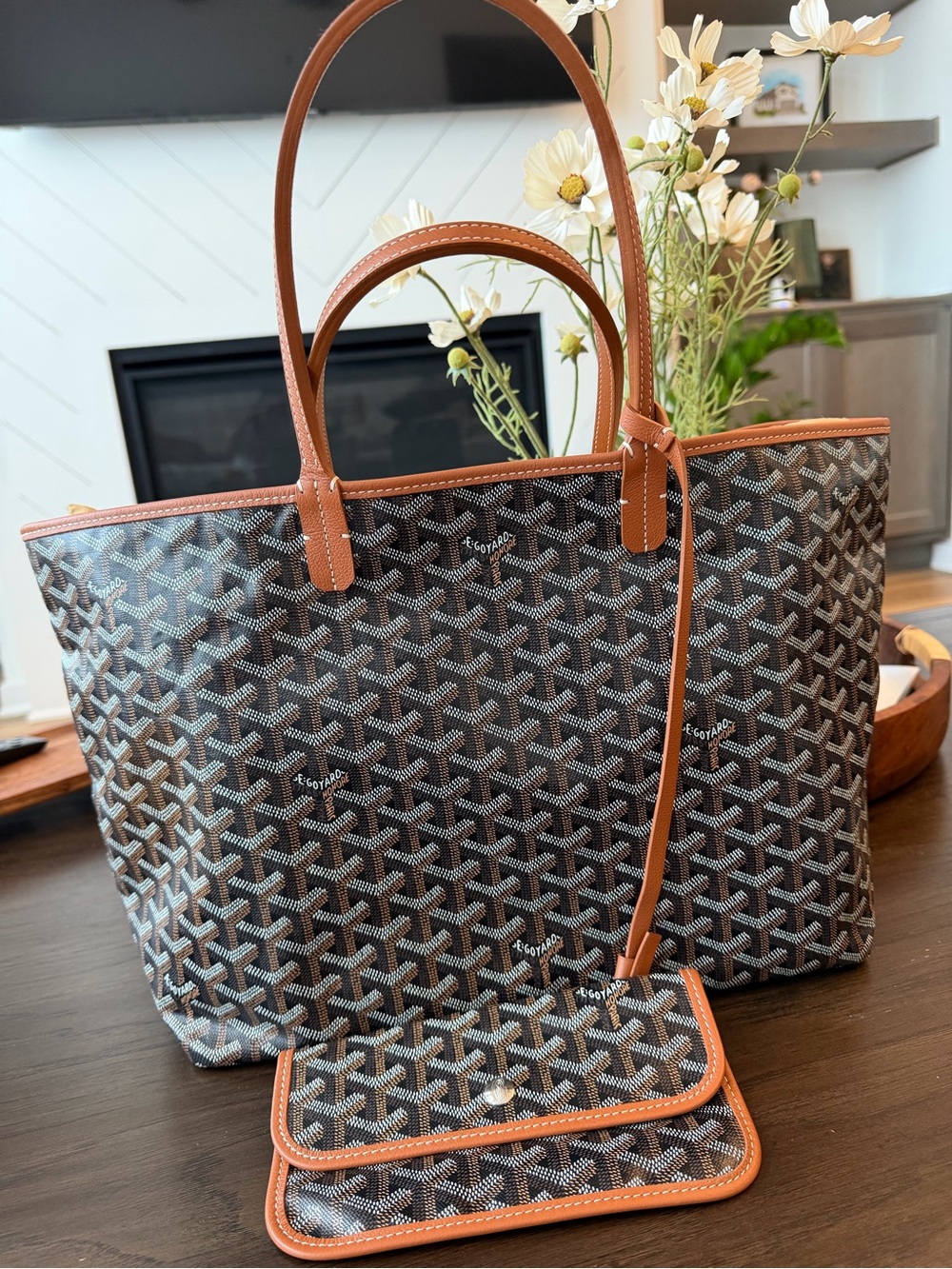 Goyard Saint Louis PM Black and Tan with COA